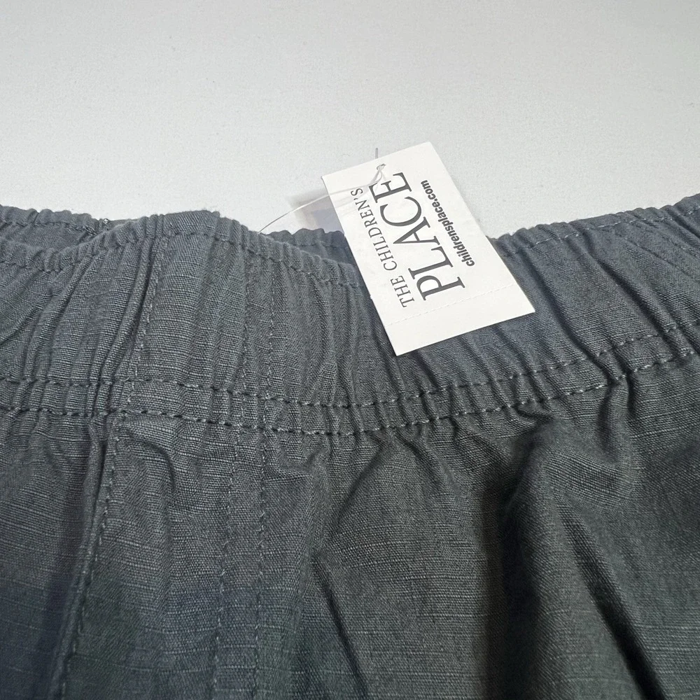 NWT Childrens Place Boys Size 14H Cargo Shorts Gray Uniform Husky Pockets School